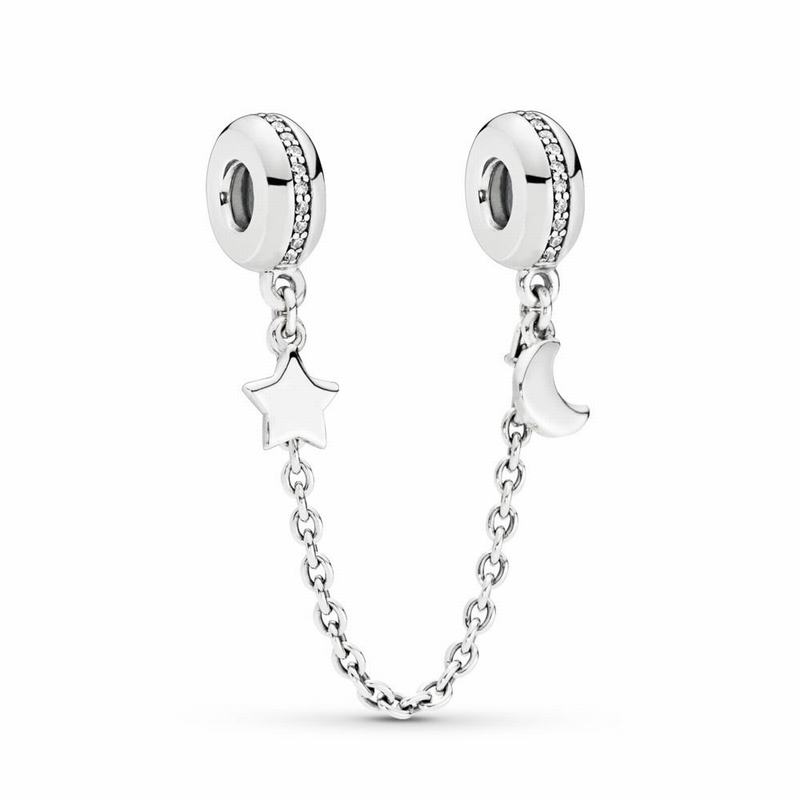 Pandora Personal Galaxy Safety Chain Ireland - Sterling Silver/Cubic Zirconia - 726195PNG